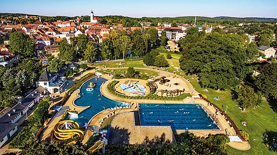 Freibad Luftaufnahme