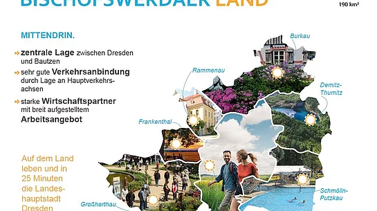 Übersichtskarte des Bischofswerdaer Landes